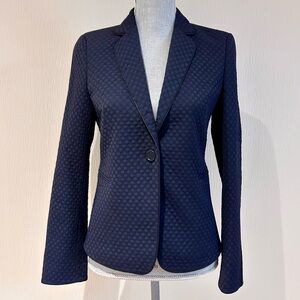 AKRIS Textured Wool Blazer Midnight Blue